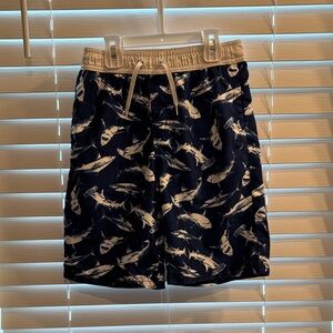 Crazy 8 Navy Shark Print Swim Trunks